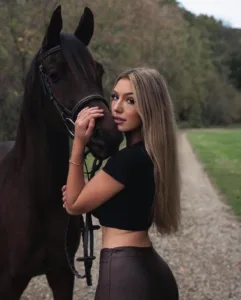Grace Taylor with her prized Arabian stallion